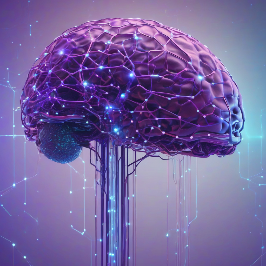 Abstract digital brain with glowing nodes and data streams representing autonomous AI agents.